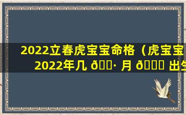2022立春虎宝宝命格（虎宝宝2022年几 🌷 月 🐒 出生最好农历）